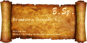 Brambora Szovát névjegykártya